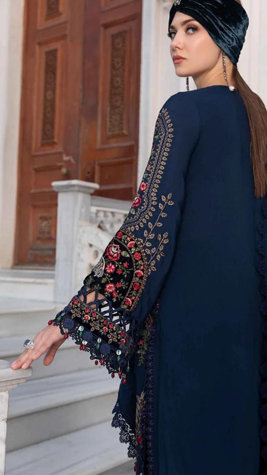 Dhanak multi thread embroidered & dhanak shawl luxury unstitched 3PC