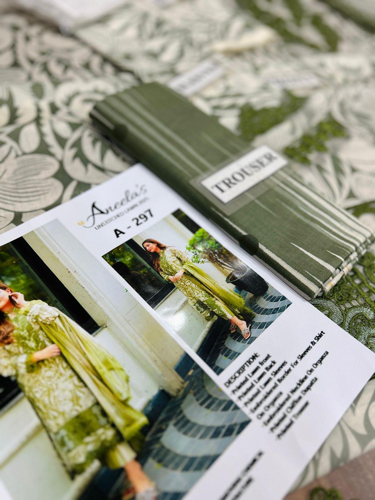 Aneela A-297 Premium Pure Lawn With Chiffon Emb Duppata 26
