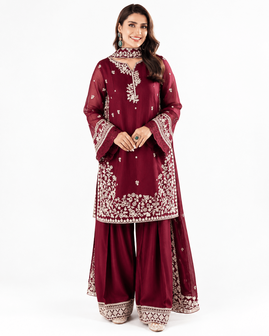 Dhanak embroidered luxury unstitched 3pc