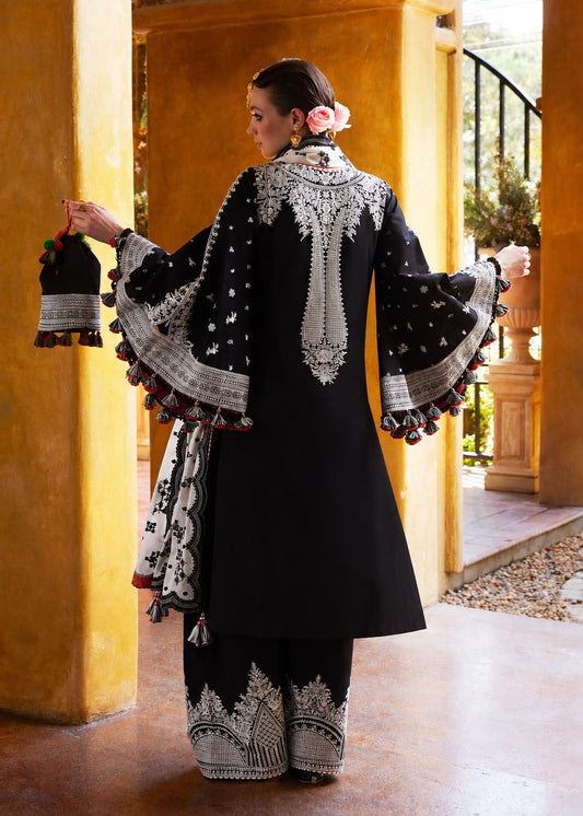 HUSSAIN REHAR Luxury Dhanak Embroidered 3-Piece Unstitched Suit.