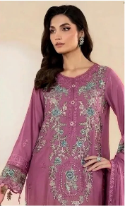 Premium Airjet Dhanak Embroidered 3-Piece Suit