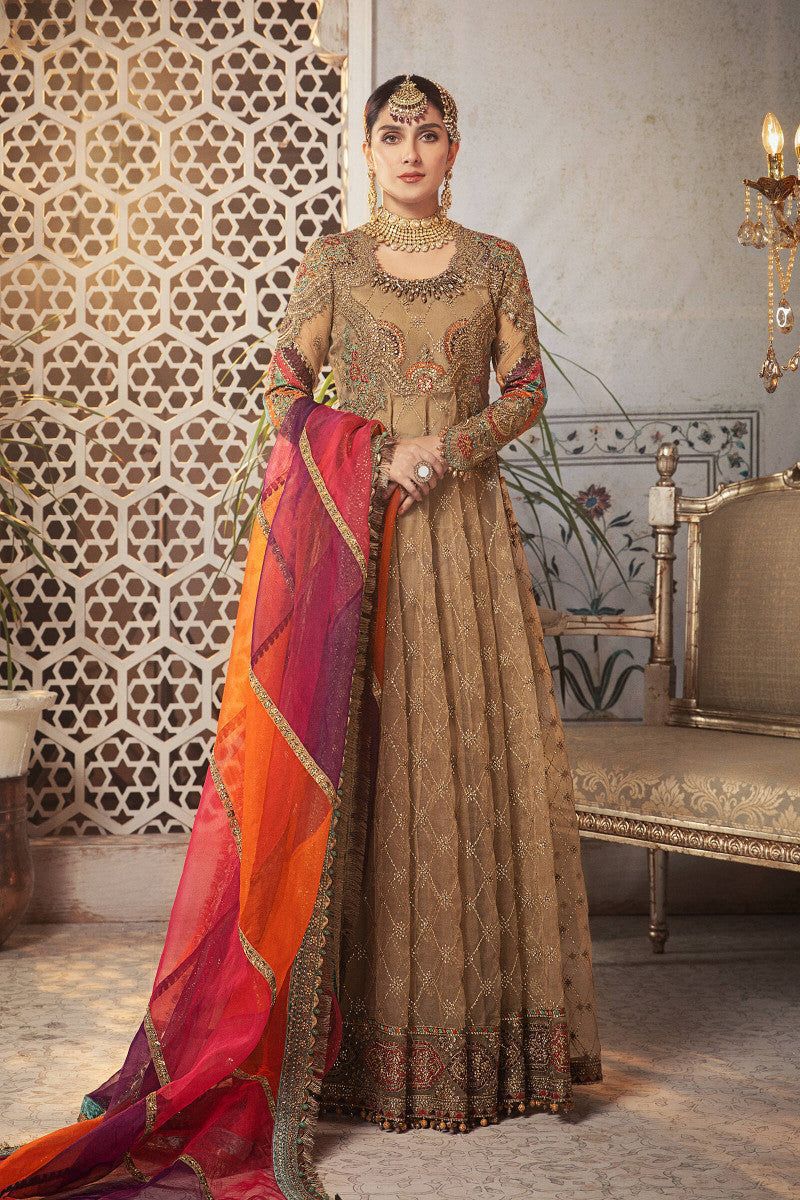 MARIA B - Unstitched MBROIDERED - Vintage gold chata patti (BD-2308)