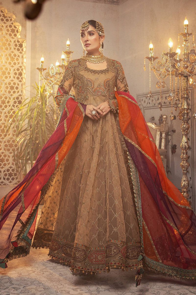 MARIA B - Unstitched MBROIDERED - Vintage gold chata patti (BD-2308)