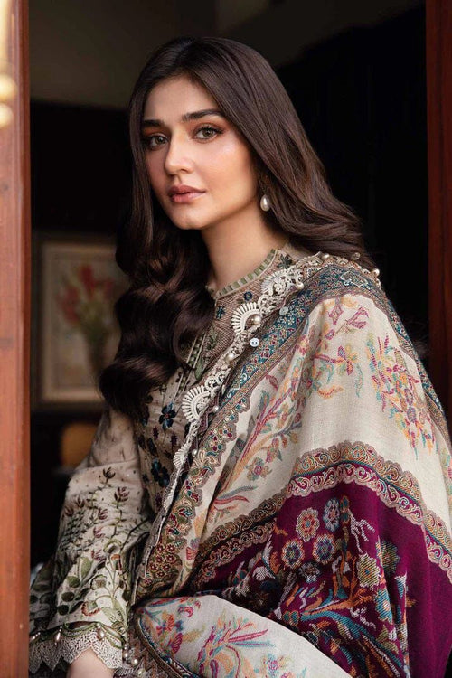 3 Piece Unstitched Embroidered Linen Suit