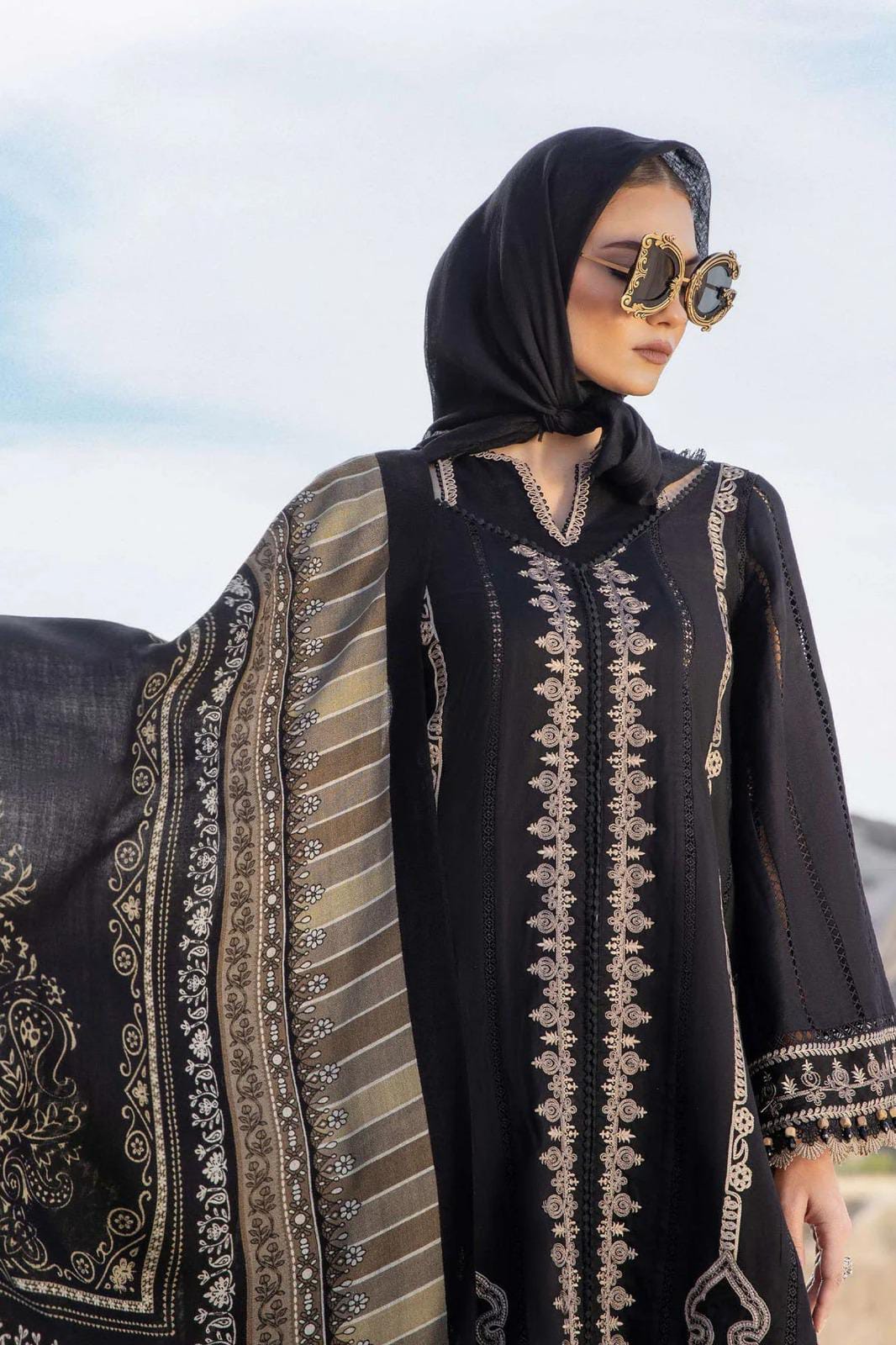 dhanak embroidered luxury unstitched 3PC