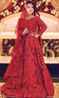 3D & Handwork NET Heavy Embroidered Maxi Dress Unstitched 3 Pec Suite (CHI-635)