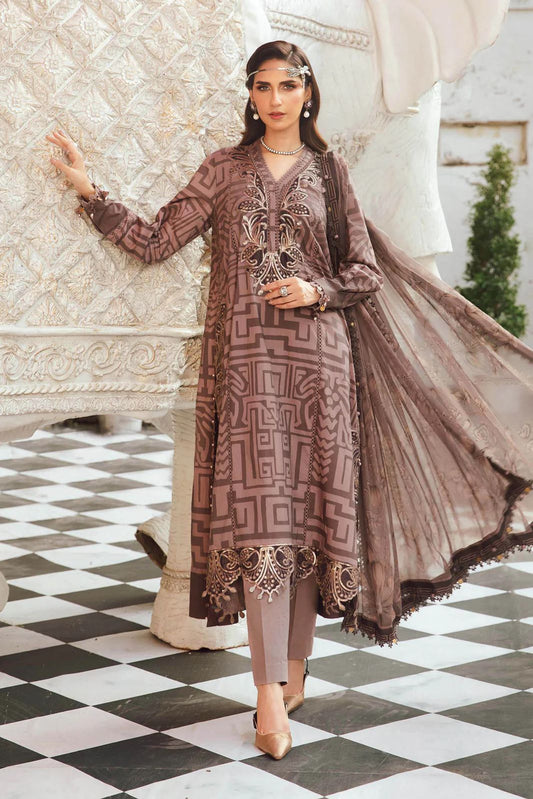 3 Piece Unstitched Embroidered Cambric Suit | MPT-2703-A