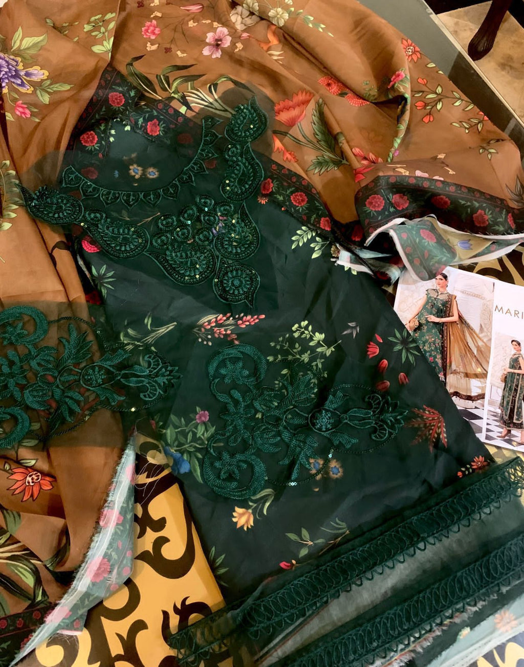 3 Piece Unstitched Embroidered Cambric Suit | MPT-2703-A