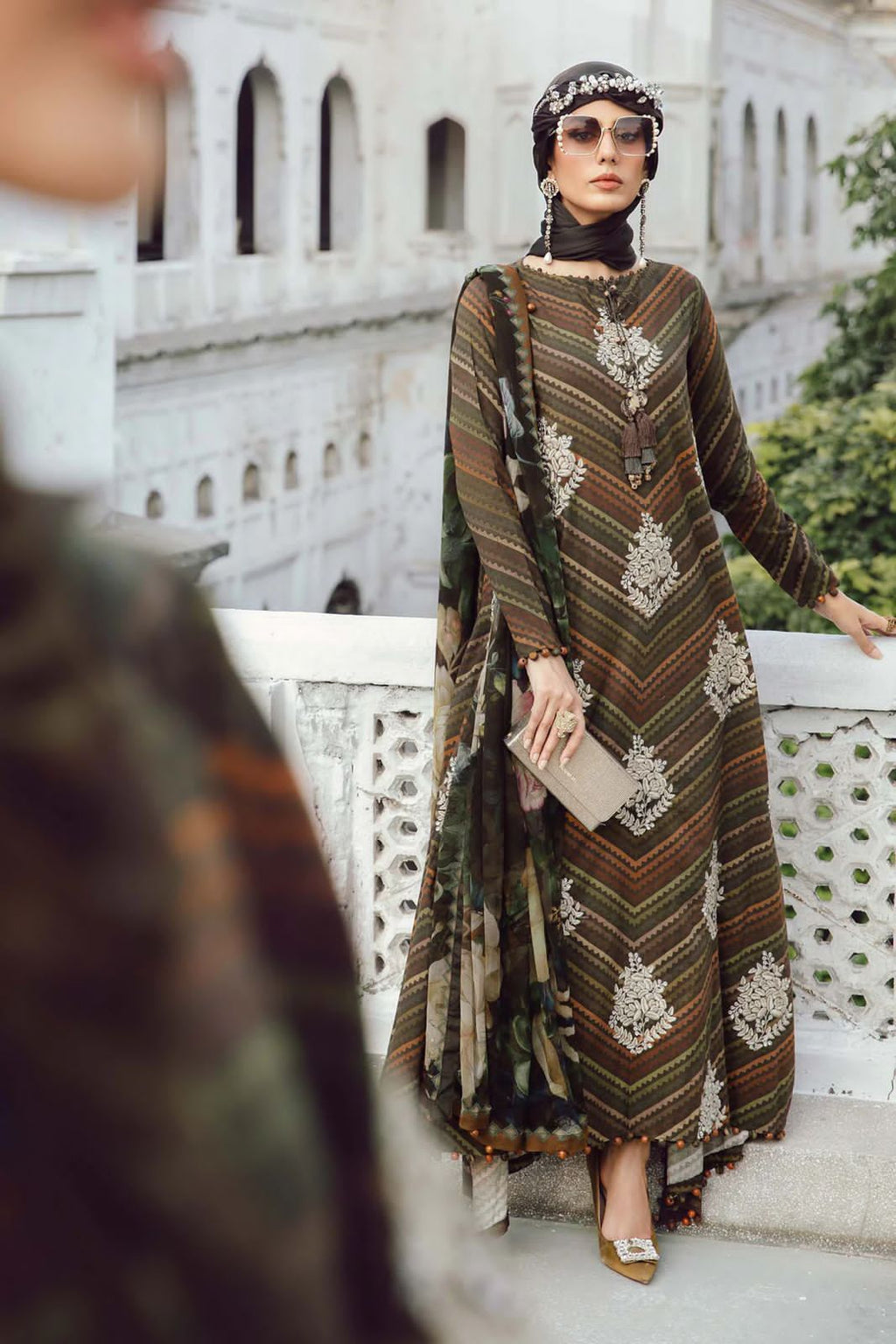 3 Piece Unstitched Embroidered Cambric Suit | MPT-2703-A