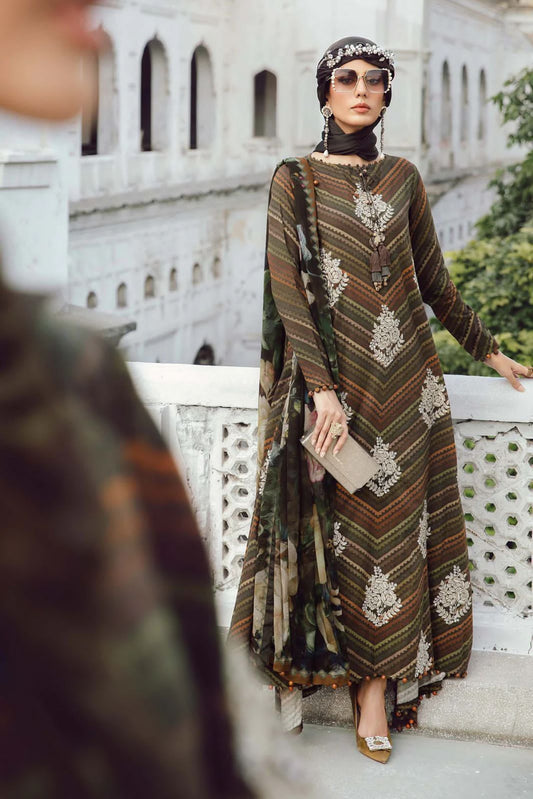 3 Piece Unstitched Embroidered Cambric Suit | MPT-2703-A