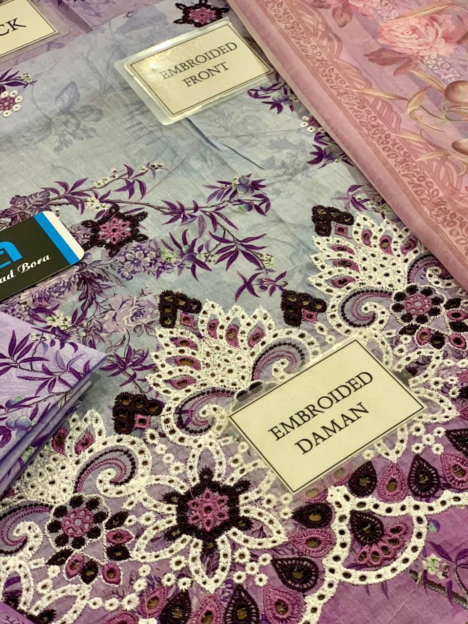 LUXURY PRINTED EMBROIDERED CHIKANKARI LAWN 3 PC UNSTITCHED