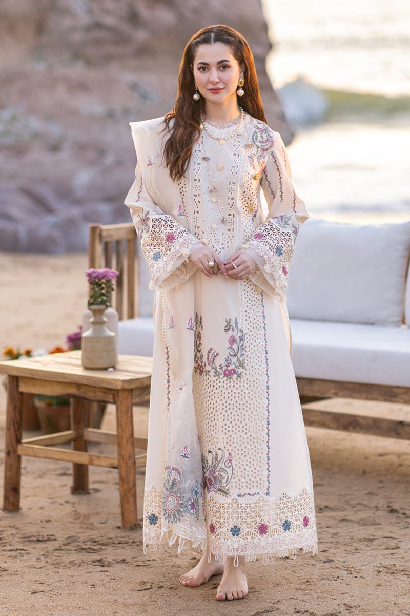 Qalamkar Luxury Embroidered Lawn 3pc with Embroidered Slub Net Dupatta