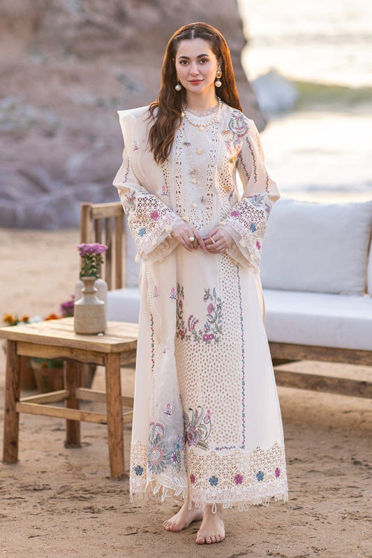 Qalamkar Luxury Embroidered Lawn 3pc with Embroidered Slub Net Dupatta