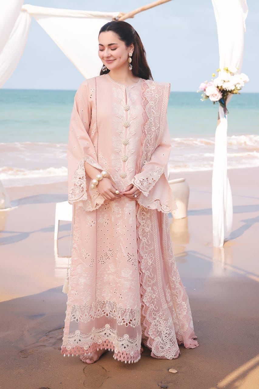 Chikenkari Qalamkar Embroidered 3 PC Lawn