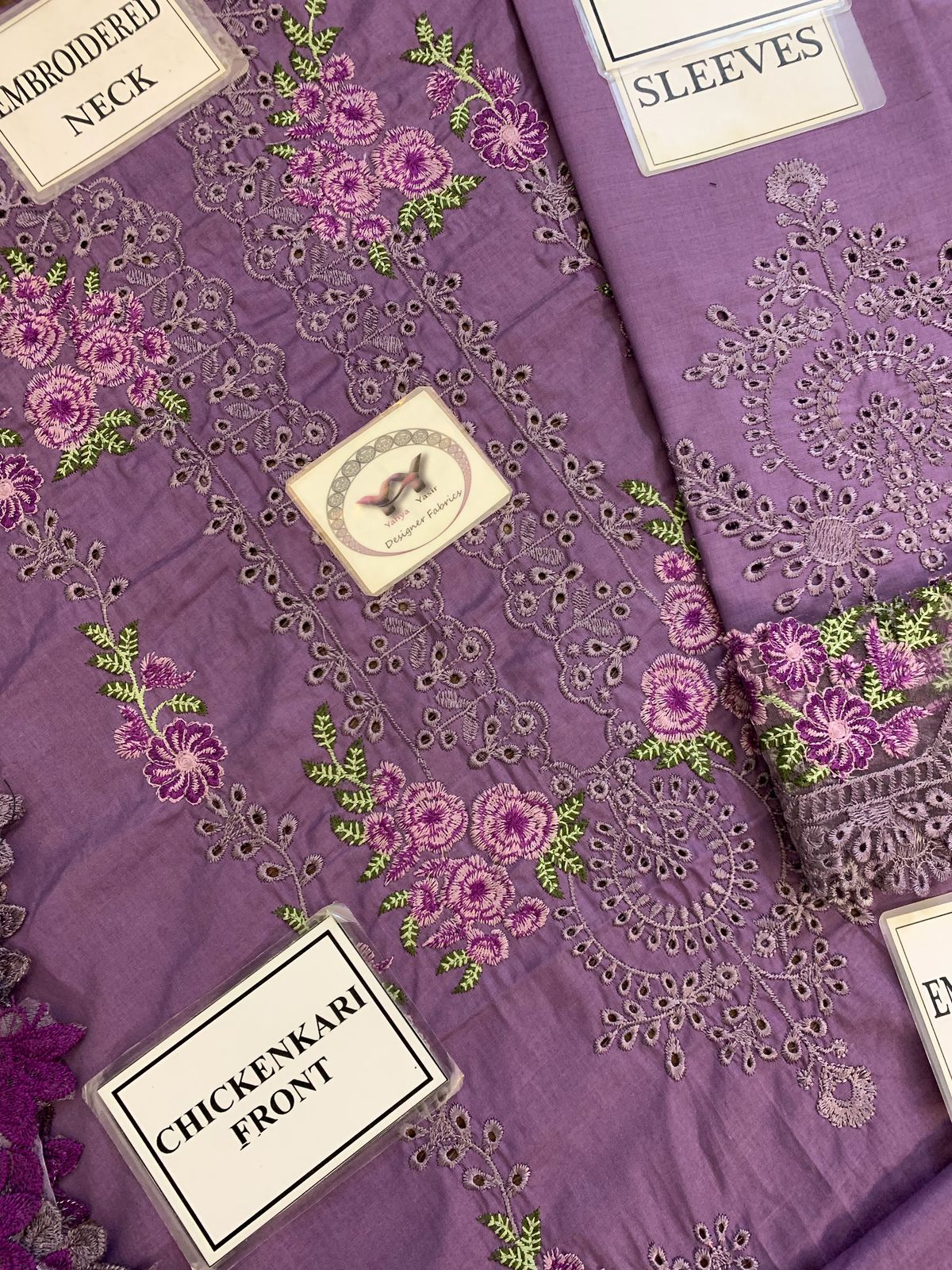 LAWN CHIKANKAARI EMBROIDEREDR-02 SHIRT WITH TWILL PRINTED DUPATTA AND TROUSER - KP