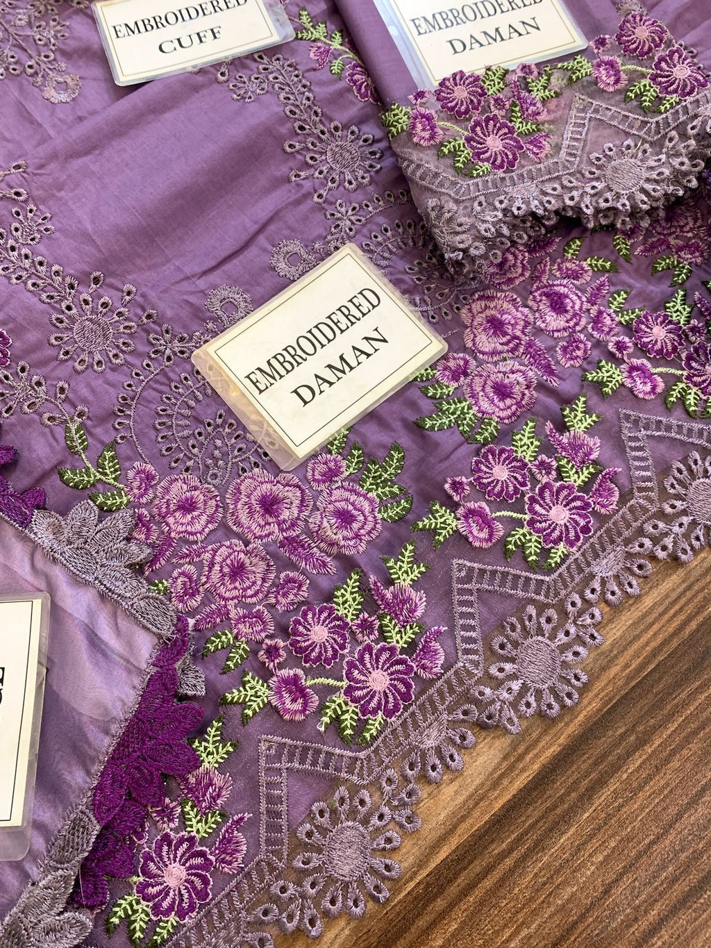 LAWN CHIKANKAARI EMBROIDEREDR-02 SHIRT WITH TWILL PRINTED DUPATTA AND TROUSER - KP