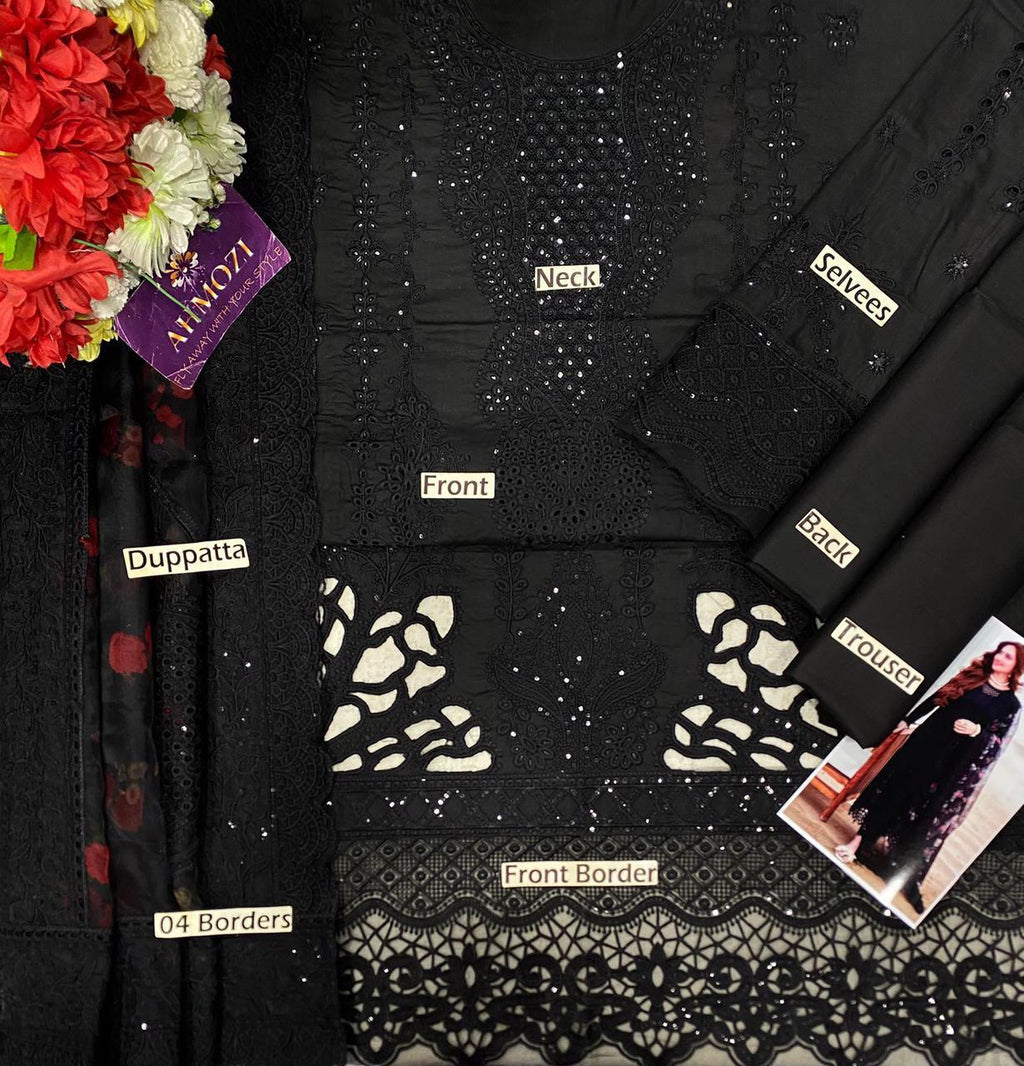 Summer Unstitched 3PC Lawn Embroidered Dress With Monar Dupatta RL-317