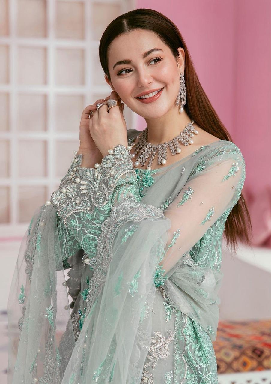 ELAF . Luxury Organza 3 Piece Unstitched Embroidered Lawn Suit | WD-1