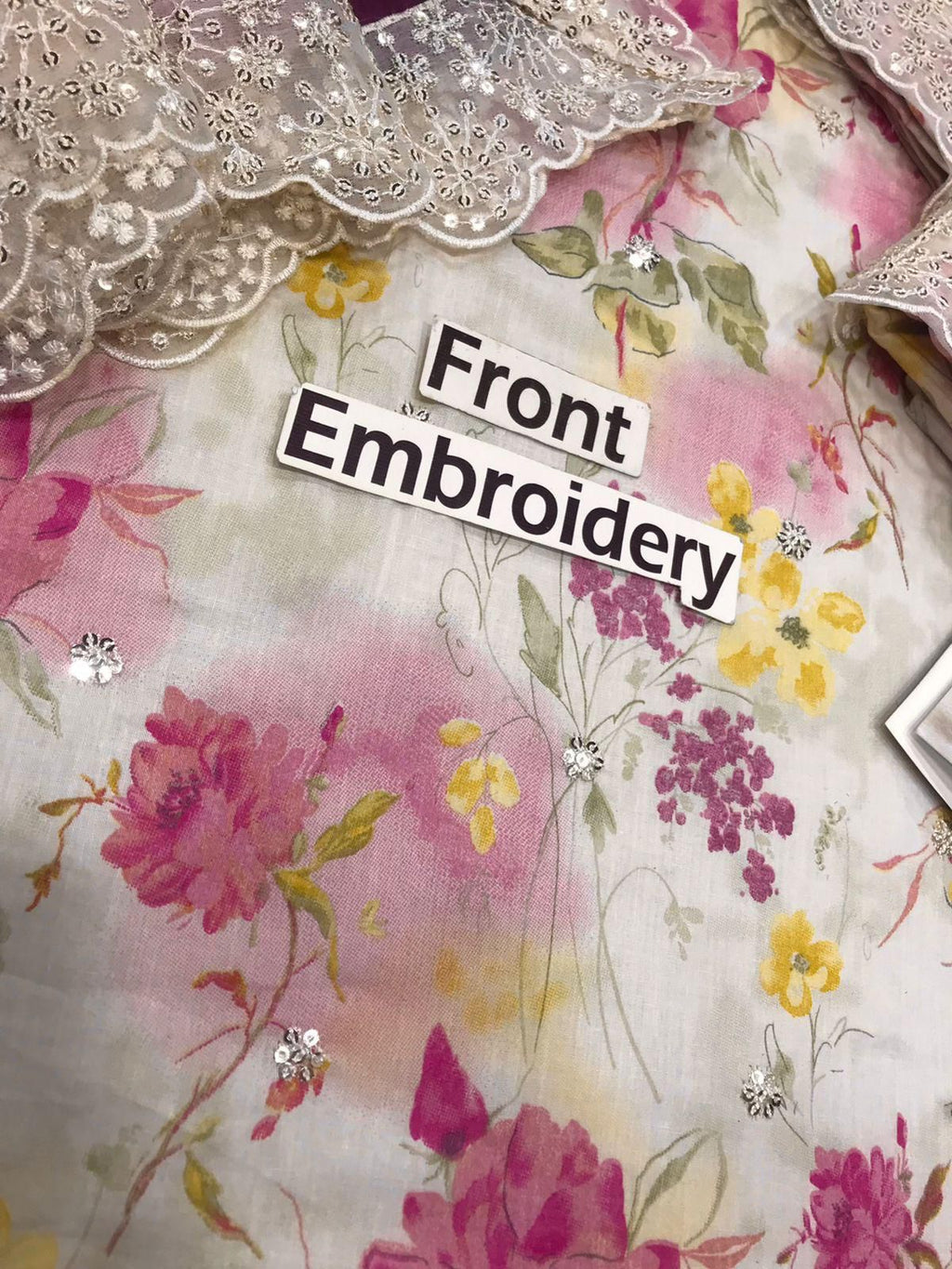 Iznik Lawn Embroidered & Printed 3 Piece Dress