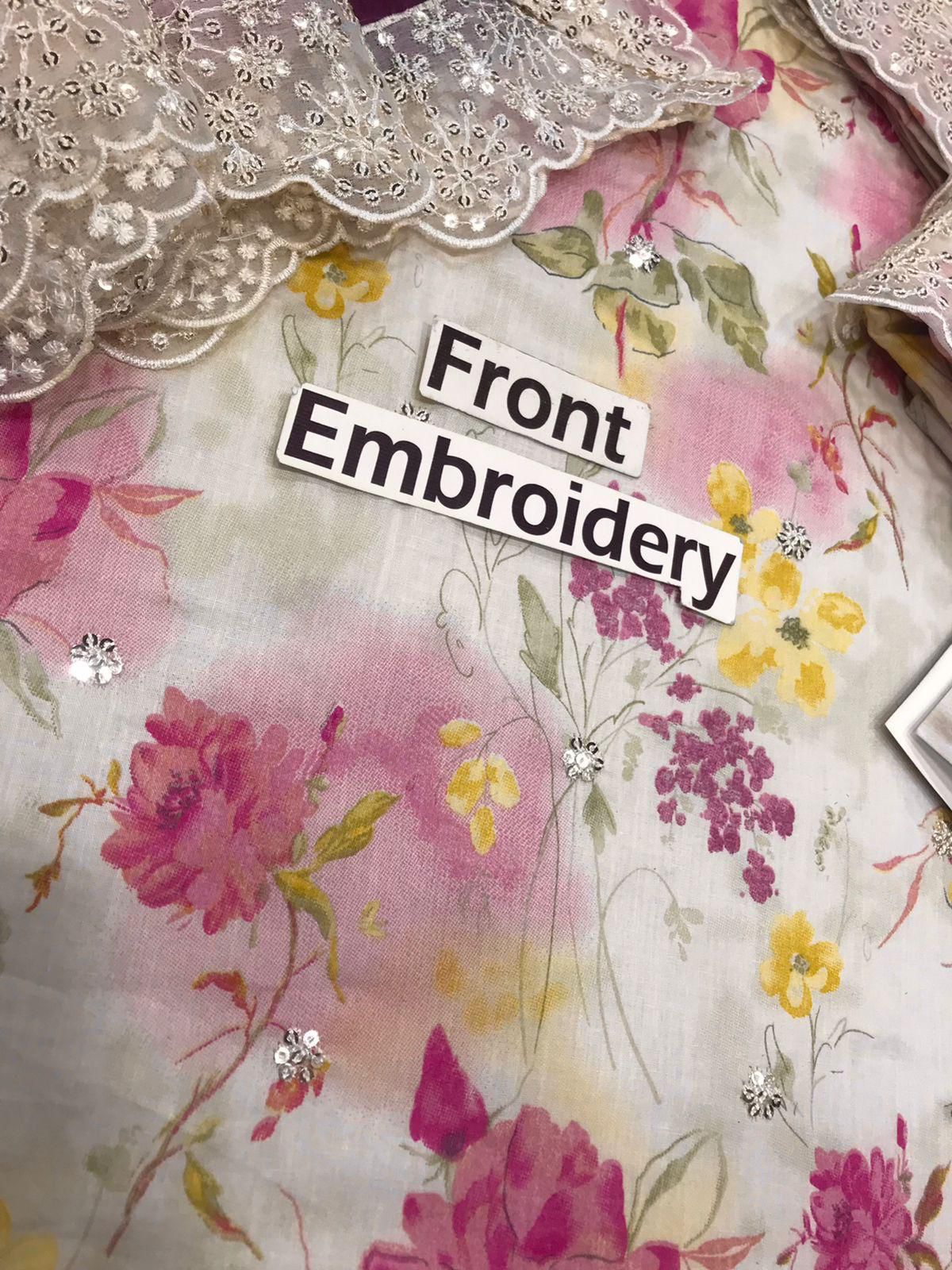 Iznik Lawn Embroidered & Printed 3 Piece Dress