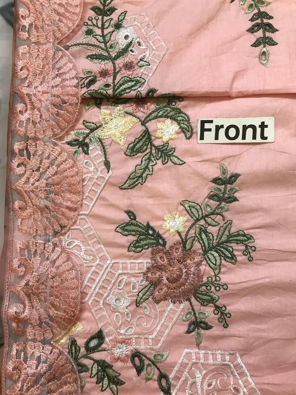 Grace S1268-Embroidered 3pc CHIKANKARI Lawn Dress With Printed Munar Dupatta.
