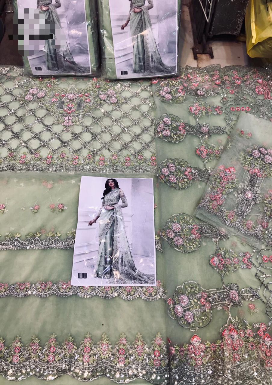 3PC EMBROIDERED SUIT - MB 168