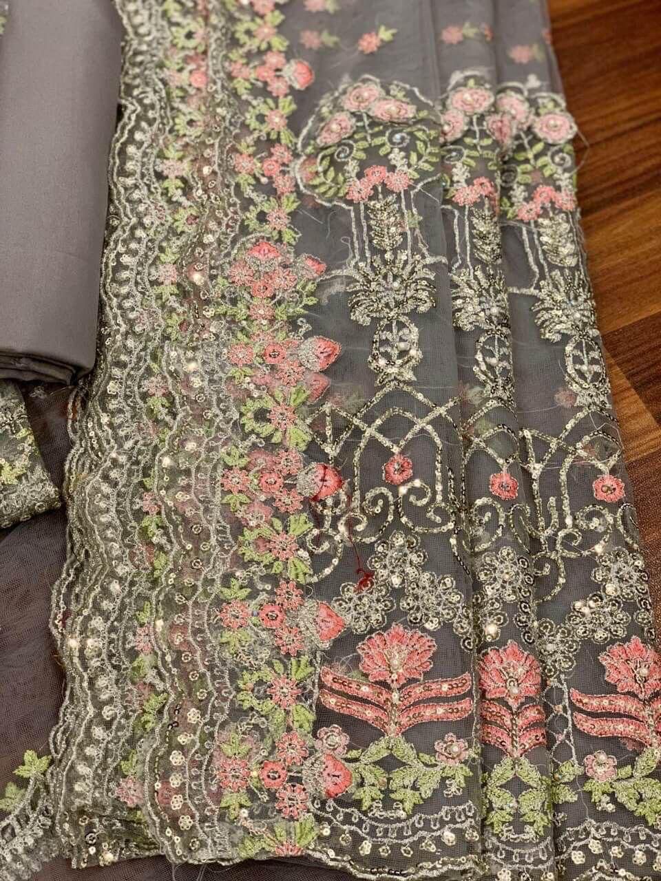 3PC EMBROIDERED SUIT - MB 169