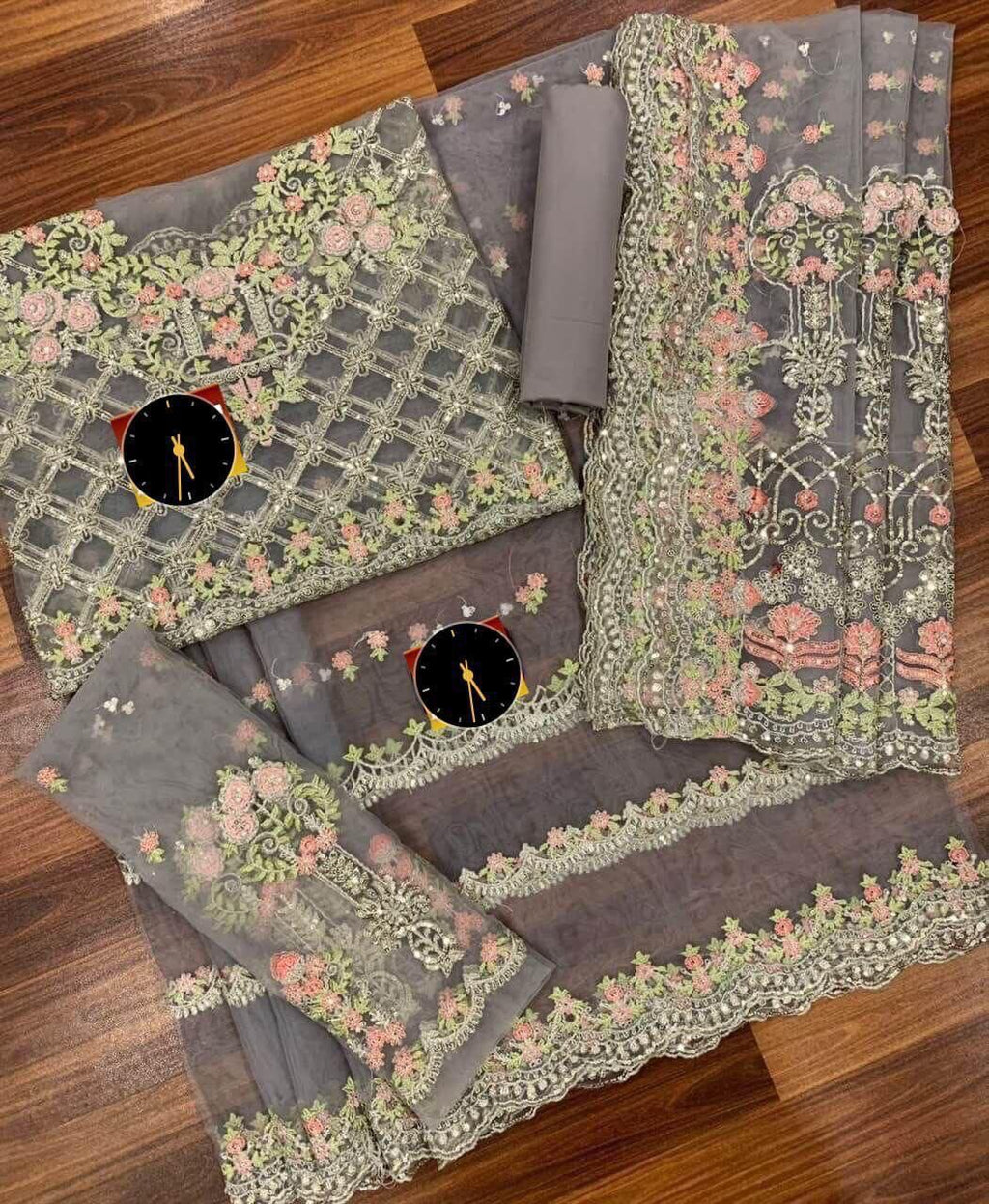 3PC EMBROIDERED SUIT - MB 169
