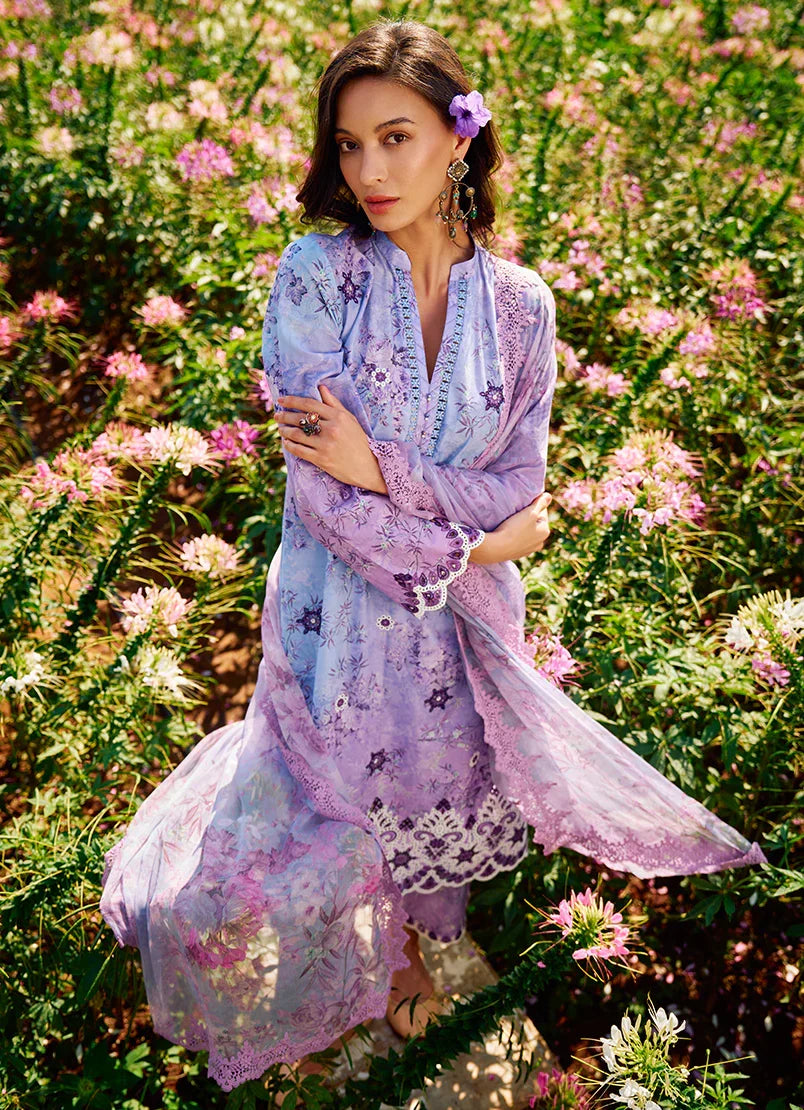 LUXURY PRINTED EMBROIDERED CHIKANKARI LAWN 3 PC UNSTITCHED
