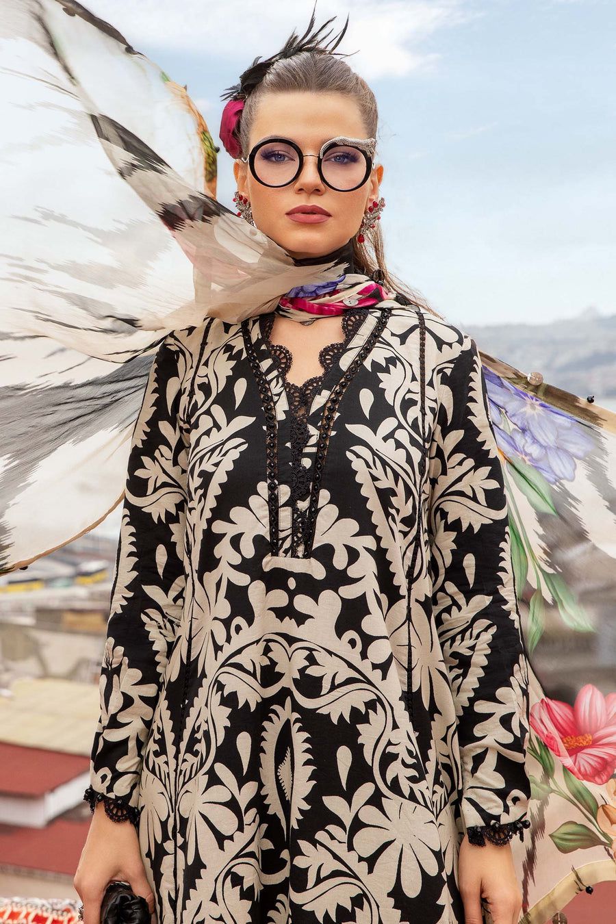 3 Piece Unstitched Luxury Lawn Suit MPT-2307-B