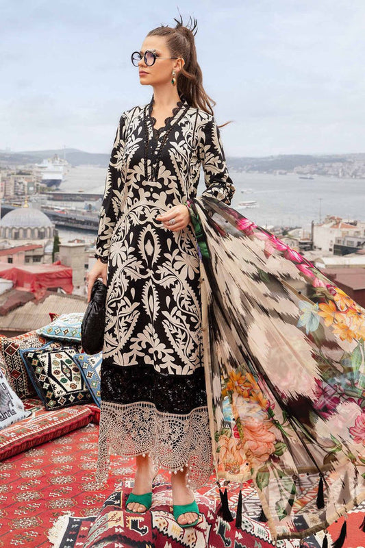 3 Piece Unstitched Luxury Lawn Suit MPT-2307-B