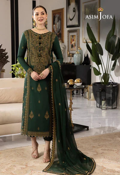AJRN-18 EMBROIDERED LAWN SILK 3 PCS