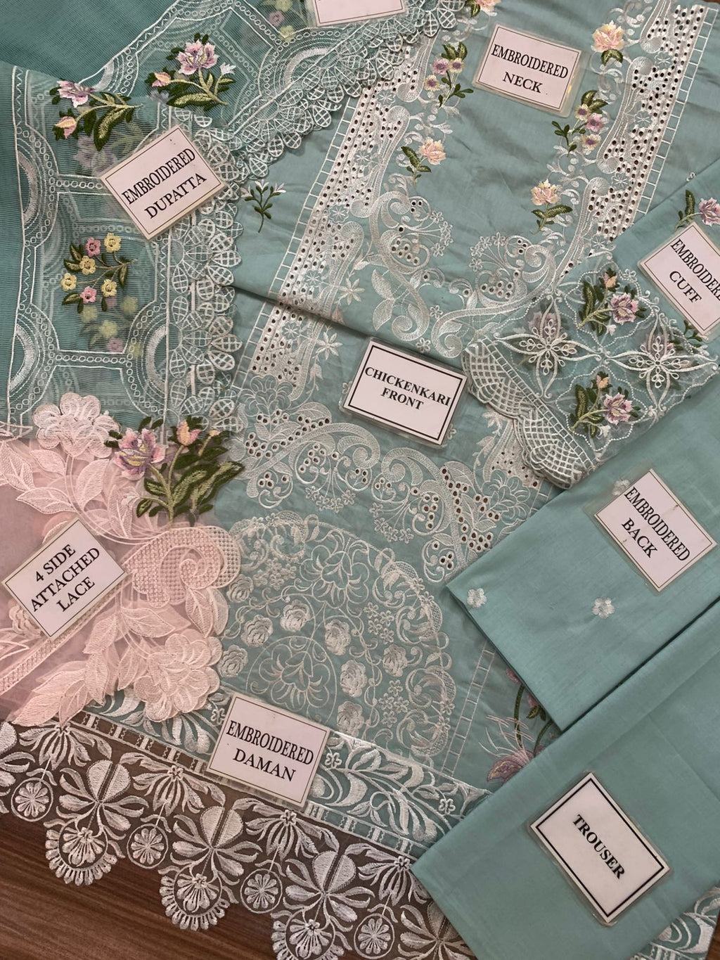 3PC EMBROIDERED SUIT - MB 183