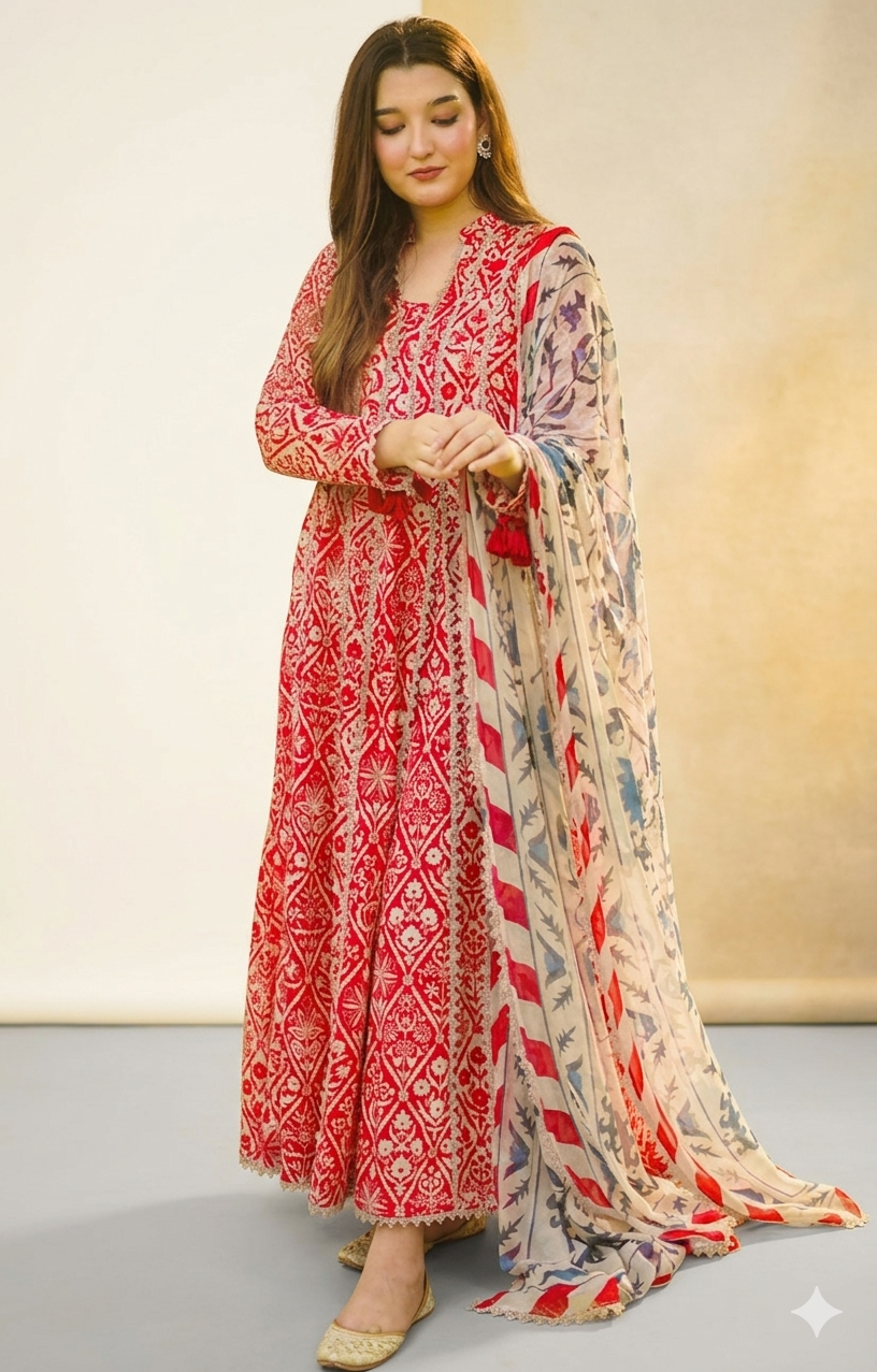 3 PC PRINTED LAWN SUIT MB 125