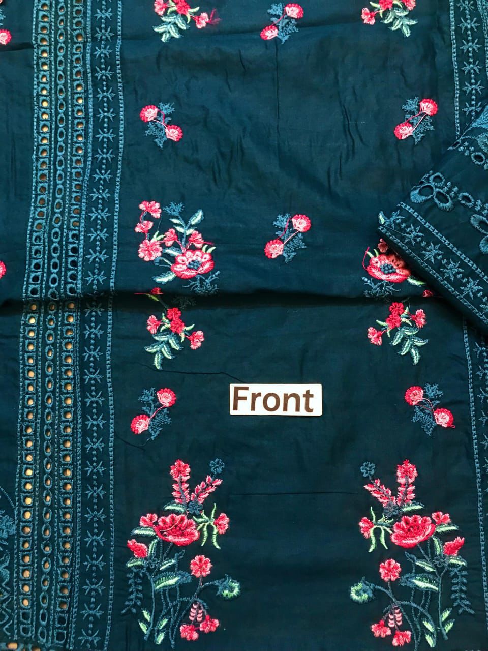 Azure Embroidered Suit Unstitched 3 Piece AZU24PC 62 Teal Treasure - Luxury Collection