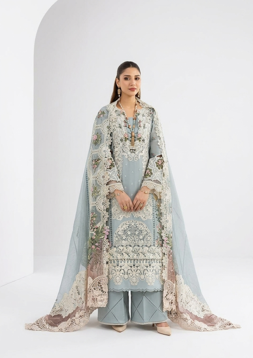 3PC EMBROIDERED SUIT - MB 183