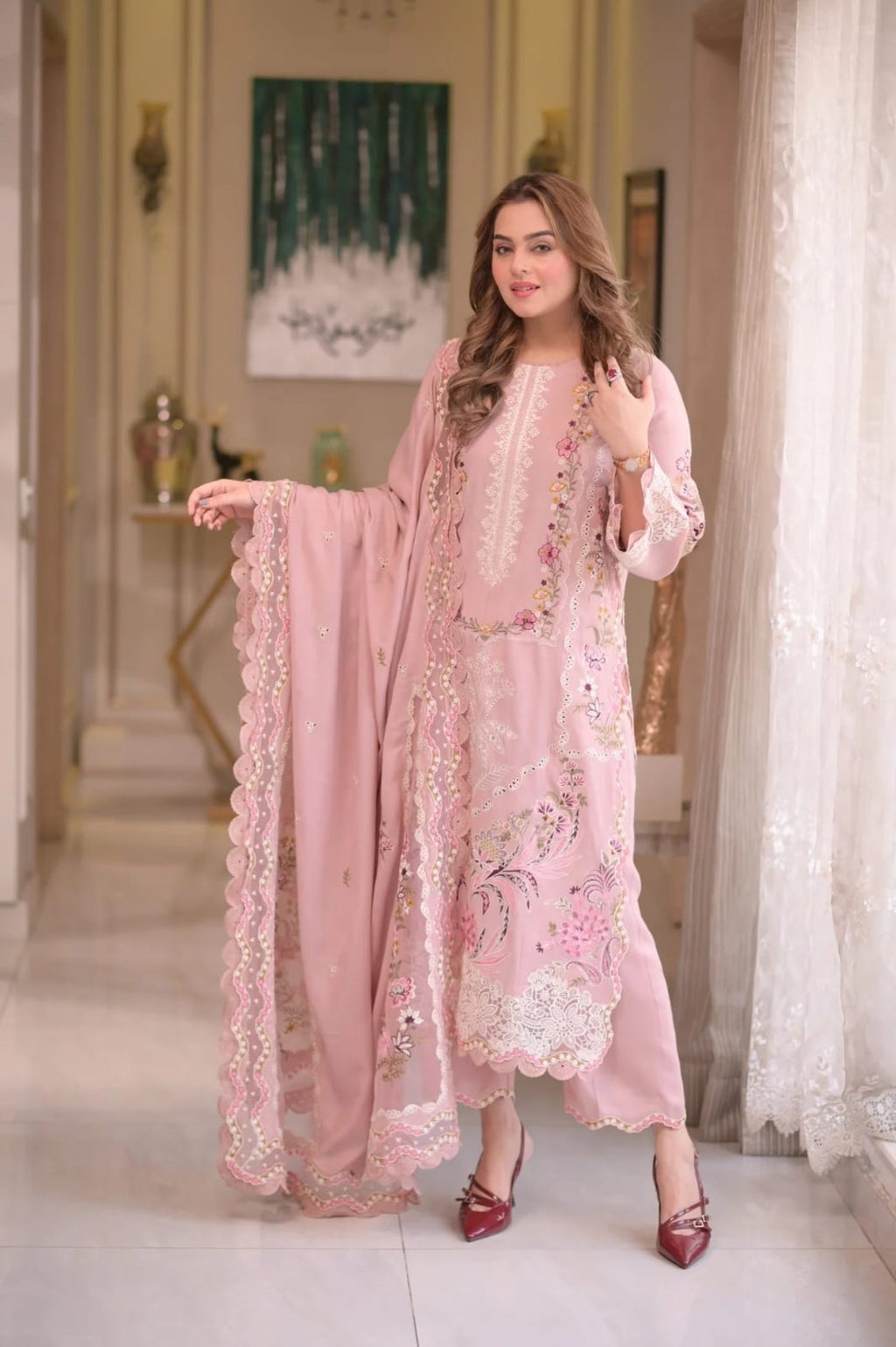 3PC EMBROIDERED SUIT MB 163