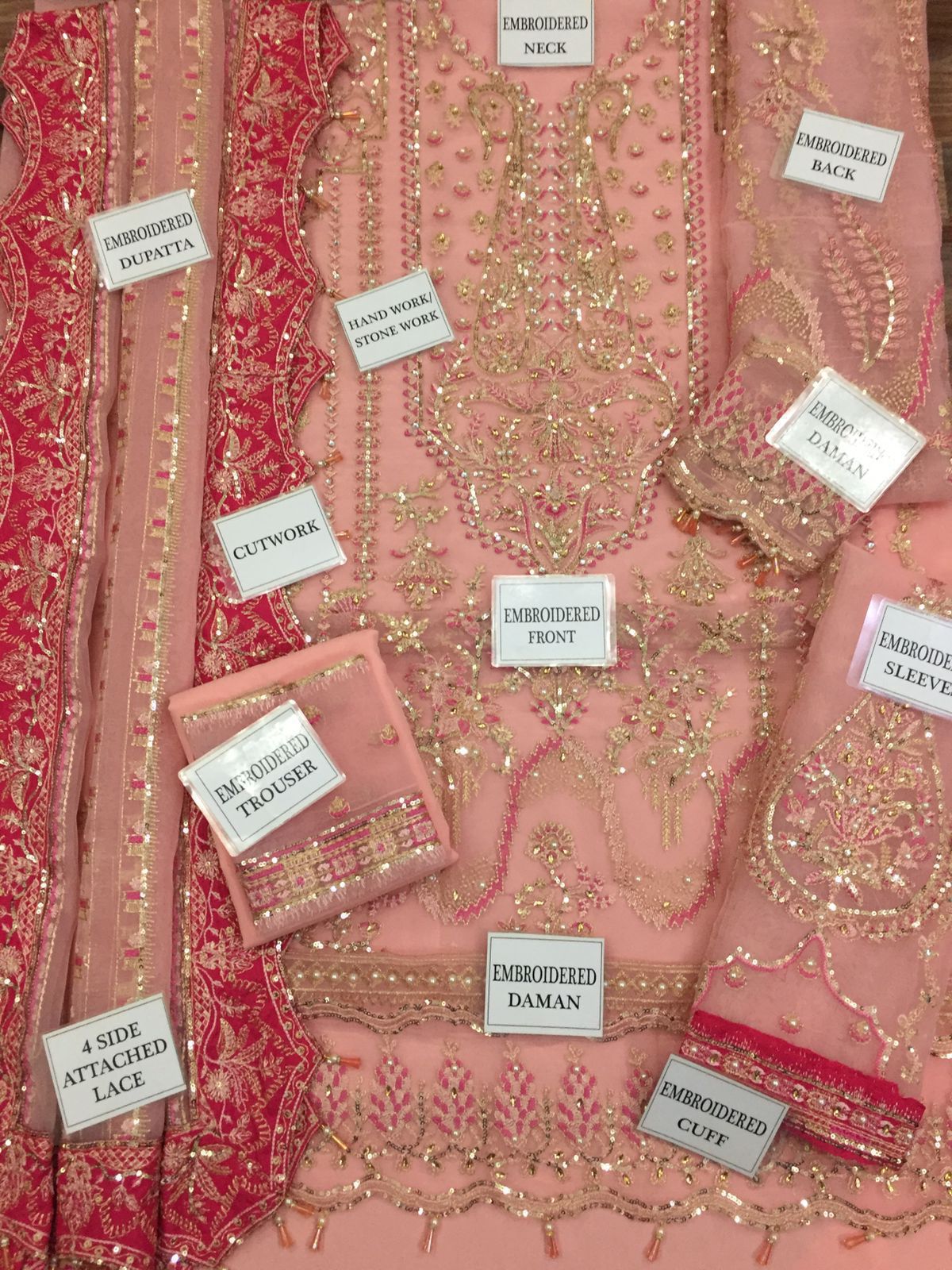 3PC EMBROIDERED SUIT - MB 159