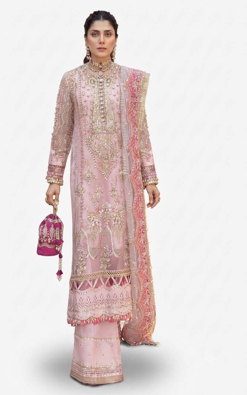 3PC EMBROIDERED SUIT - MB 159