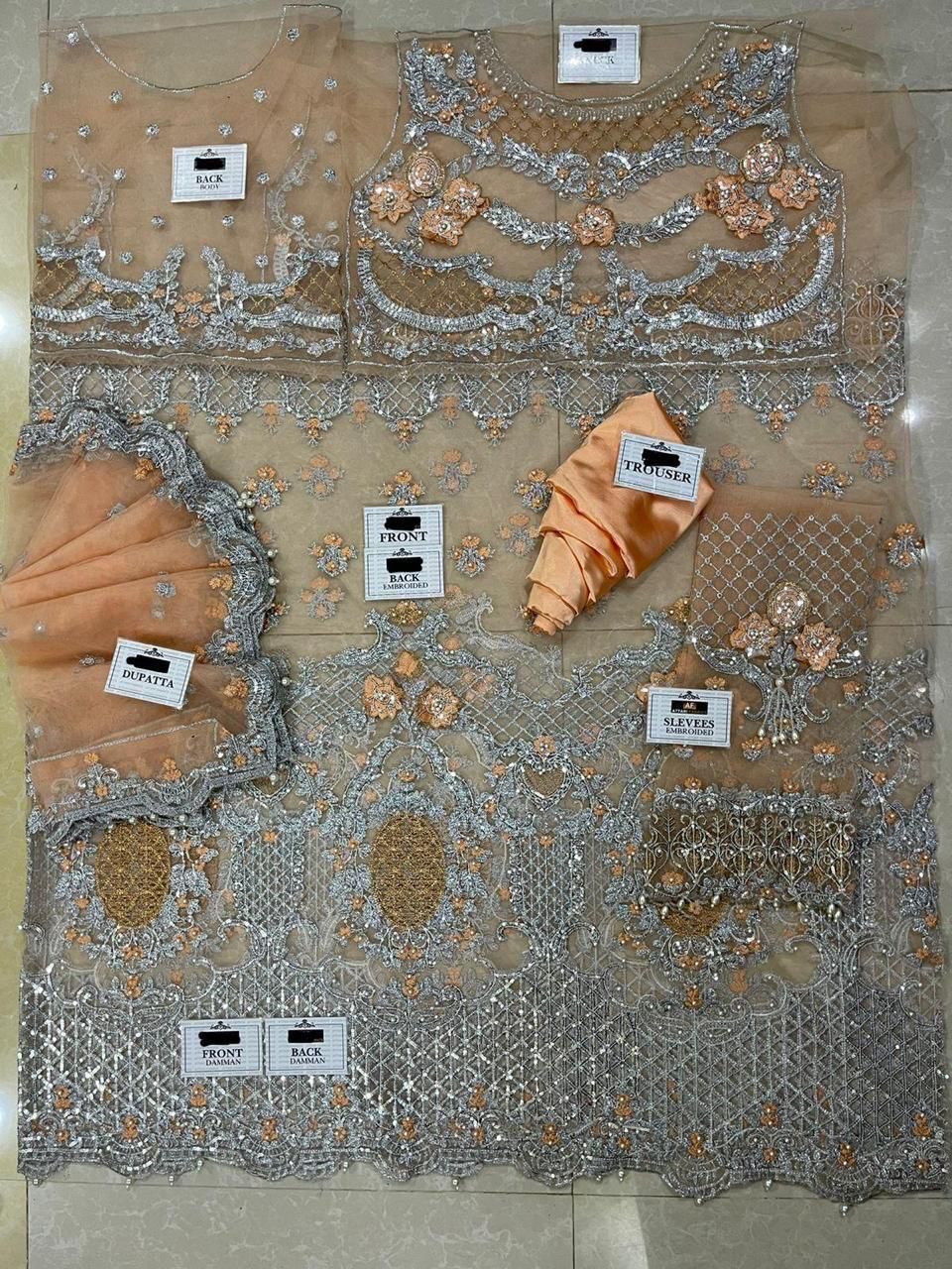 3PC EMBROIDERED SUIT - MB 202