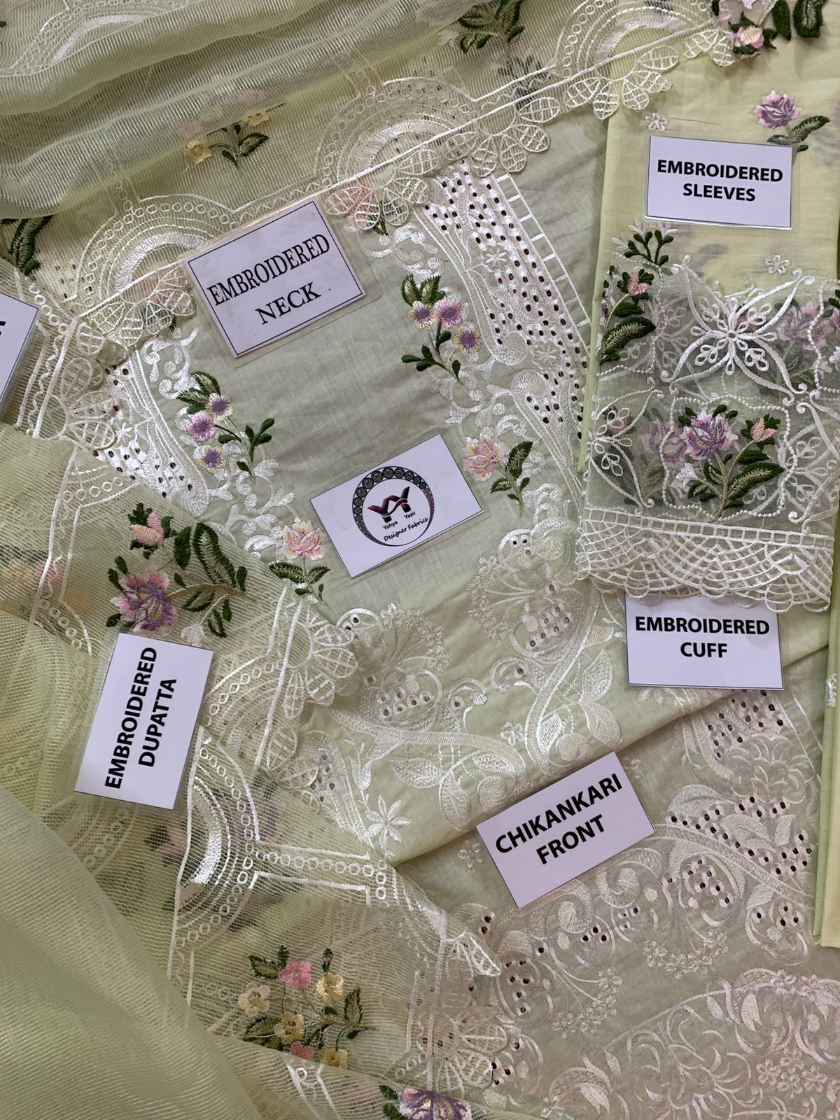 3PC EMBROIDERED SUIT - MB 180