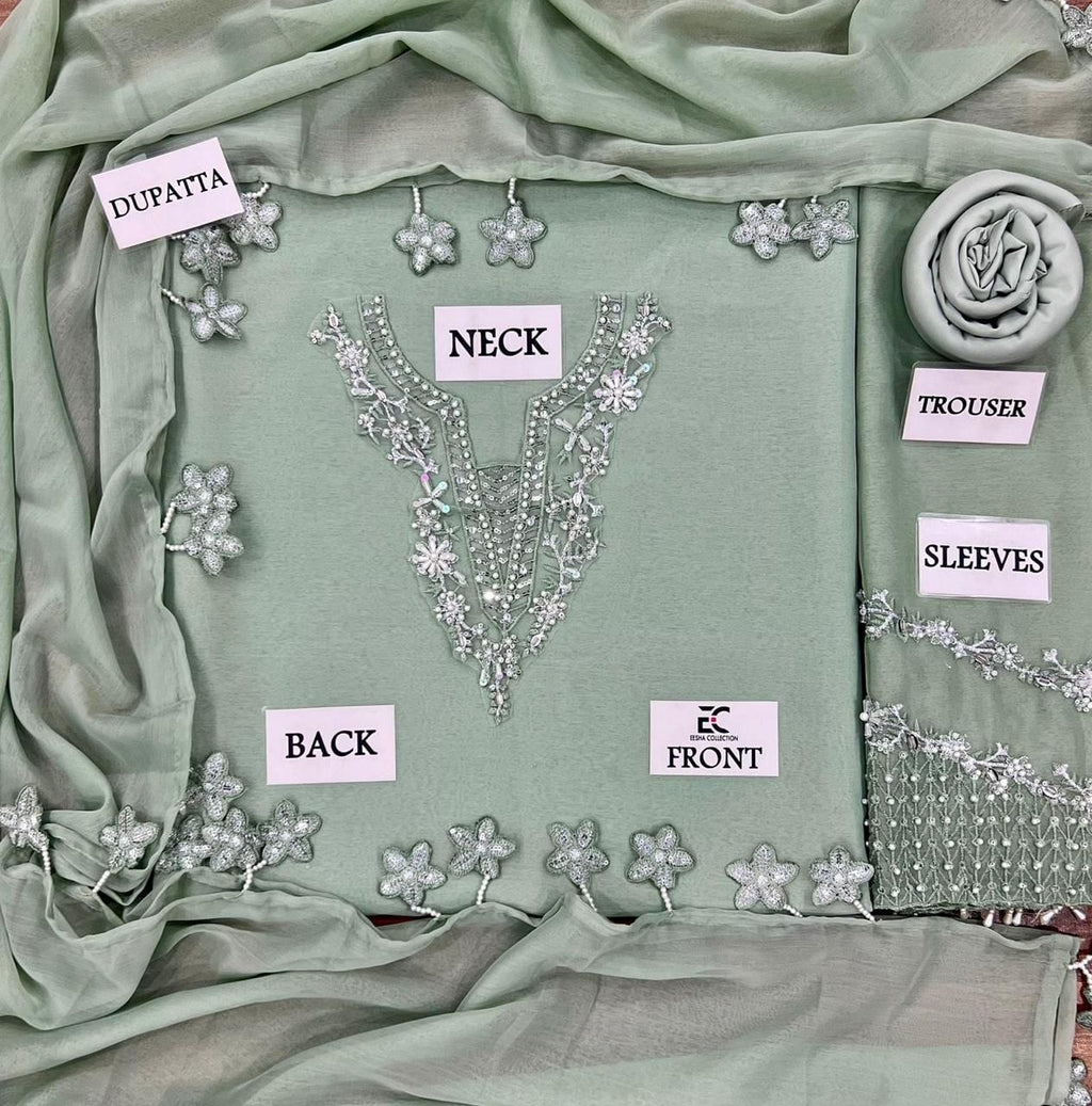 3PC EMBROIDERED SUIT - MB 158