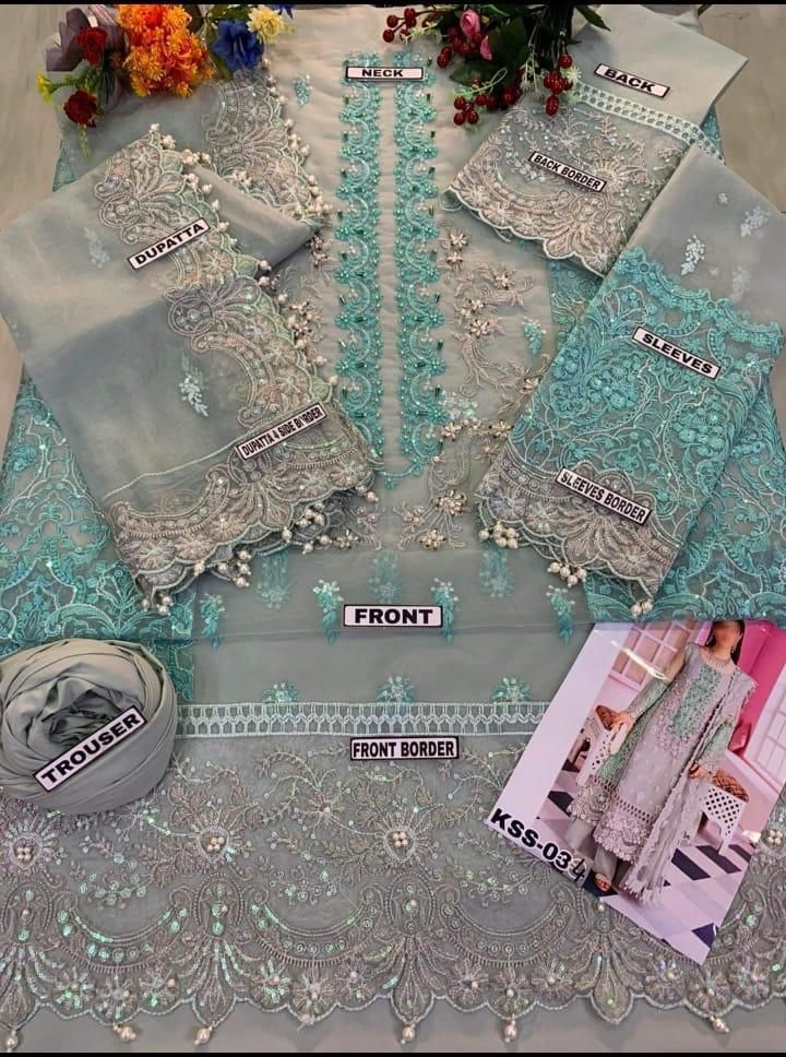 3PC EMBROIDERED SUIT - MB 201