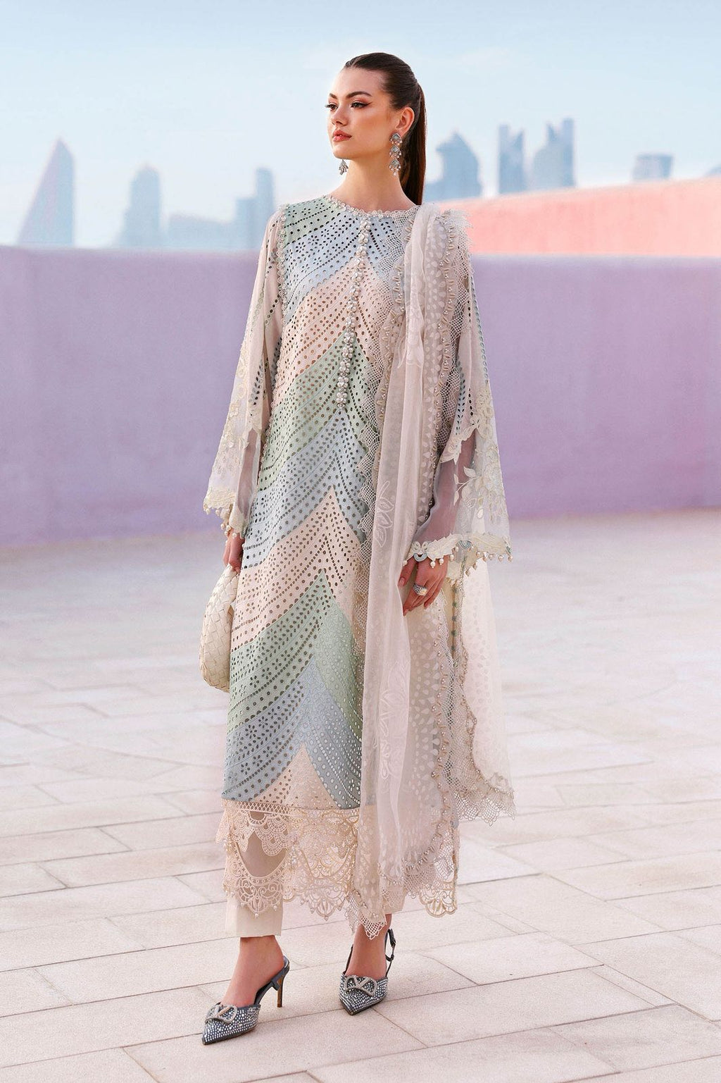 3PC EMBROIDERED SUIT - MB 186