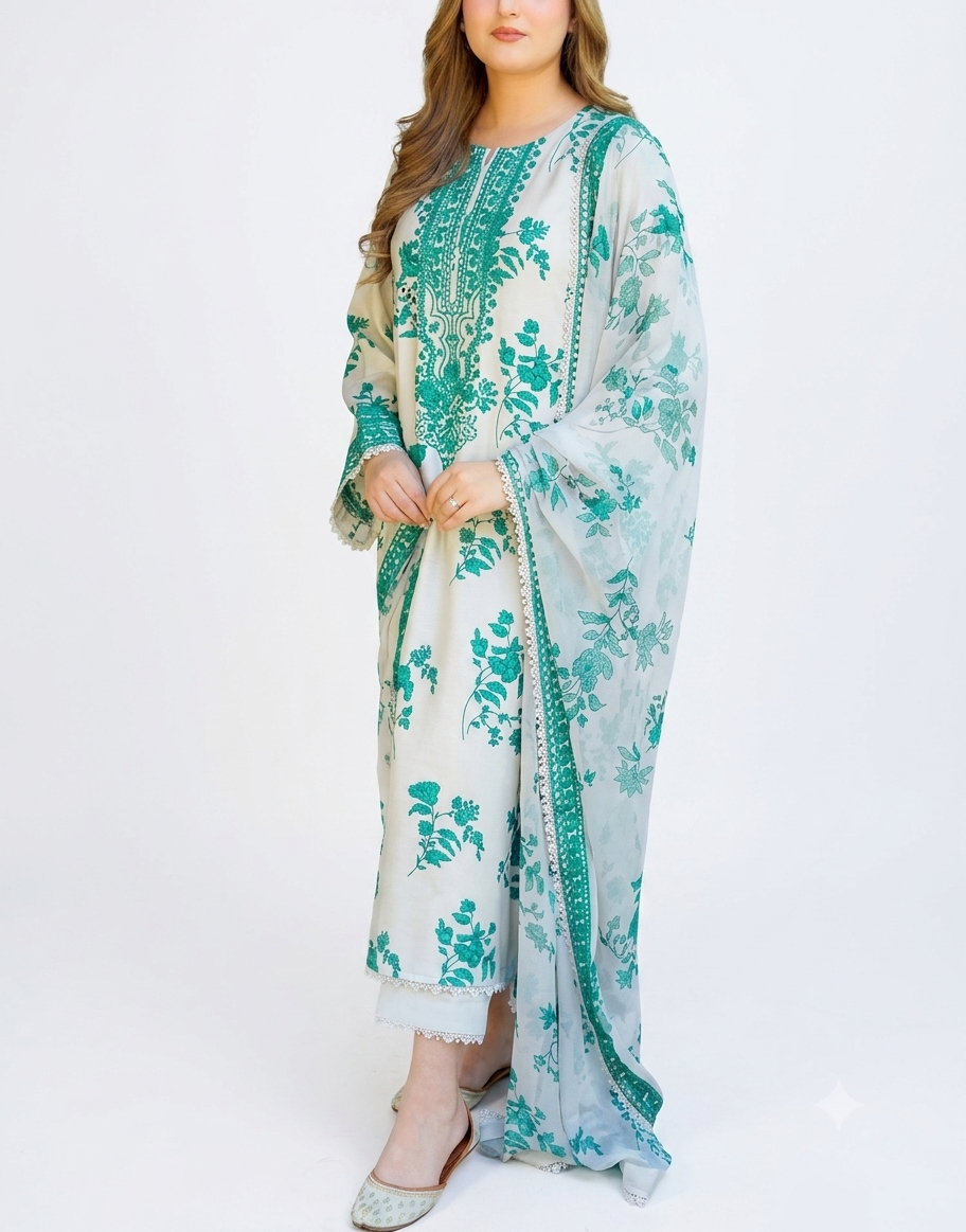 3PC EMBROIDERED SUIT - MB 176