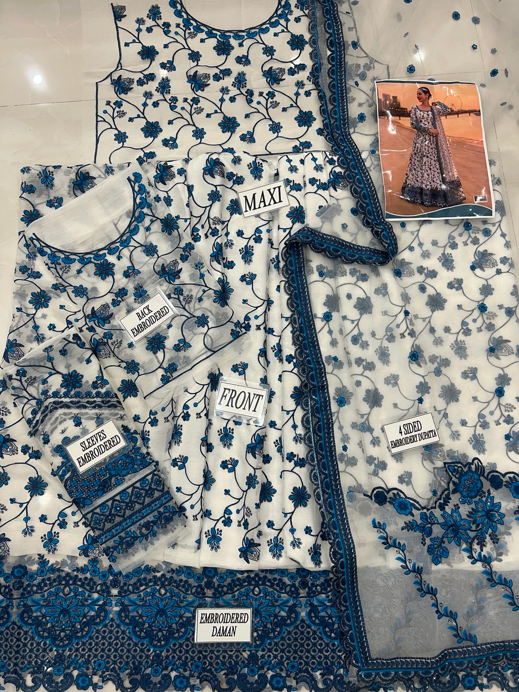 3PC EMBROIDERED SUIT - MB 173