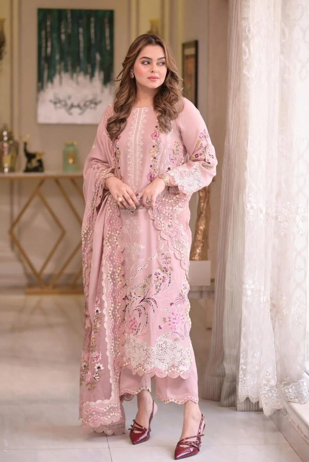 3PC EMBROIDERED SUIT MB 163