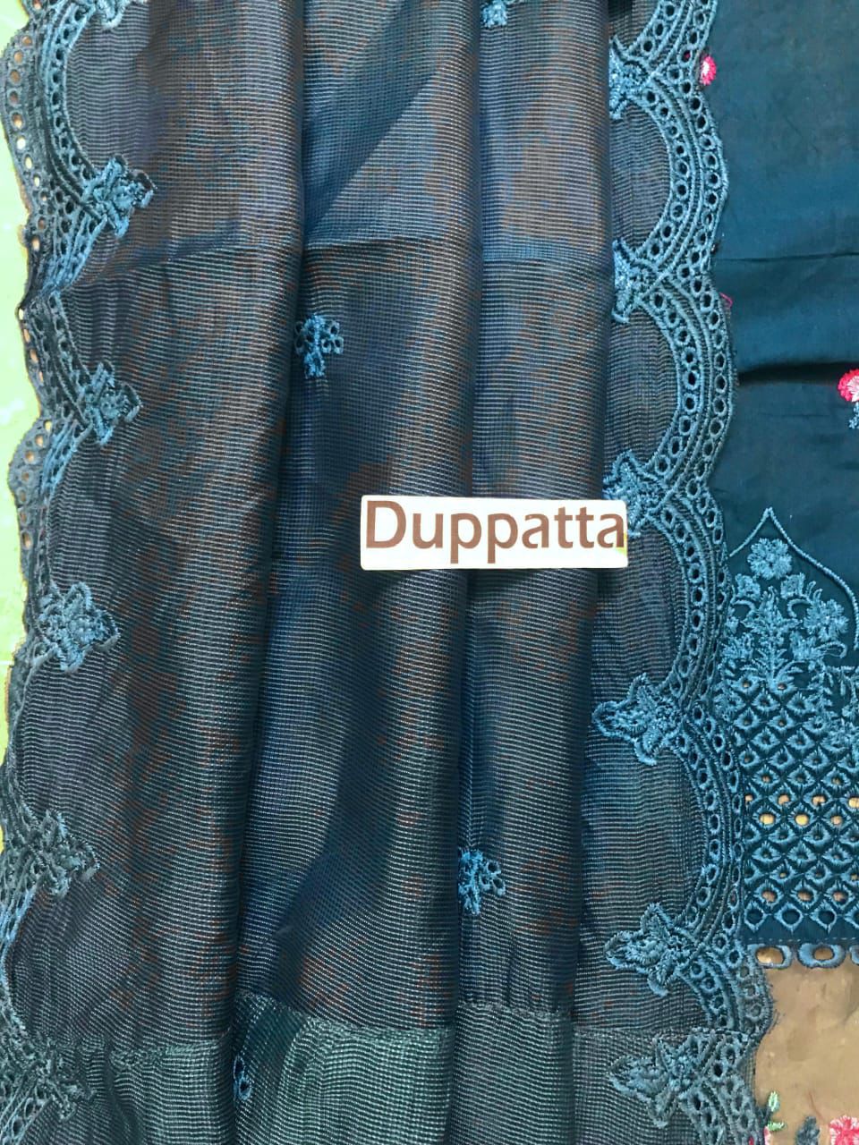 Azure Embroidered Suit Unstitched 3 Piece AZU24PC 62 Teal Treasure - Luxury Collection