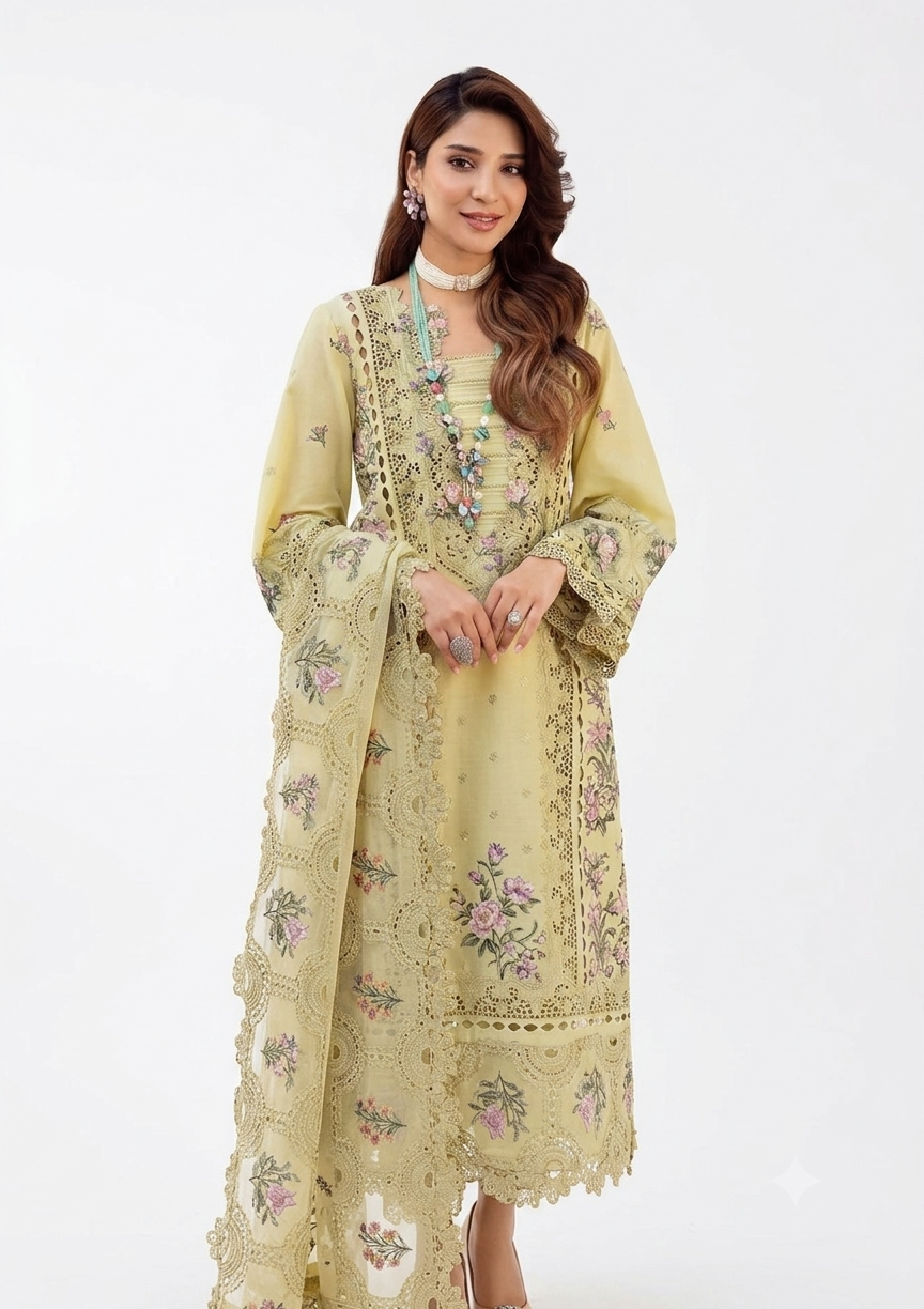 3PC EMBROIDERED SUIT - MB 180