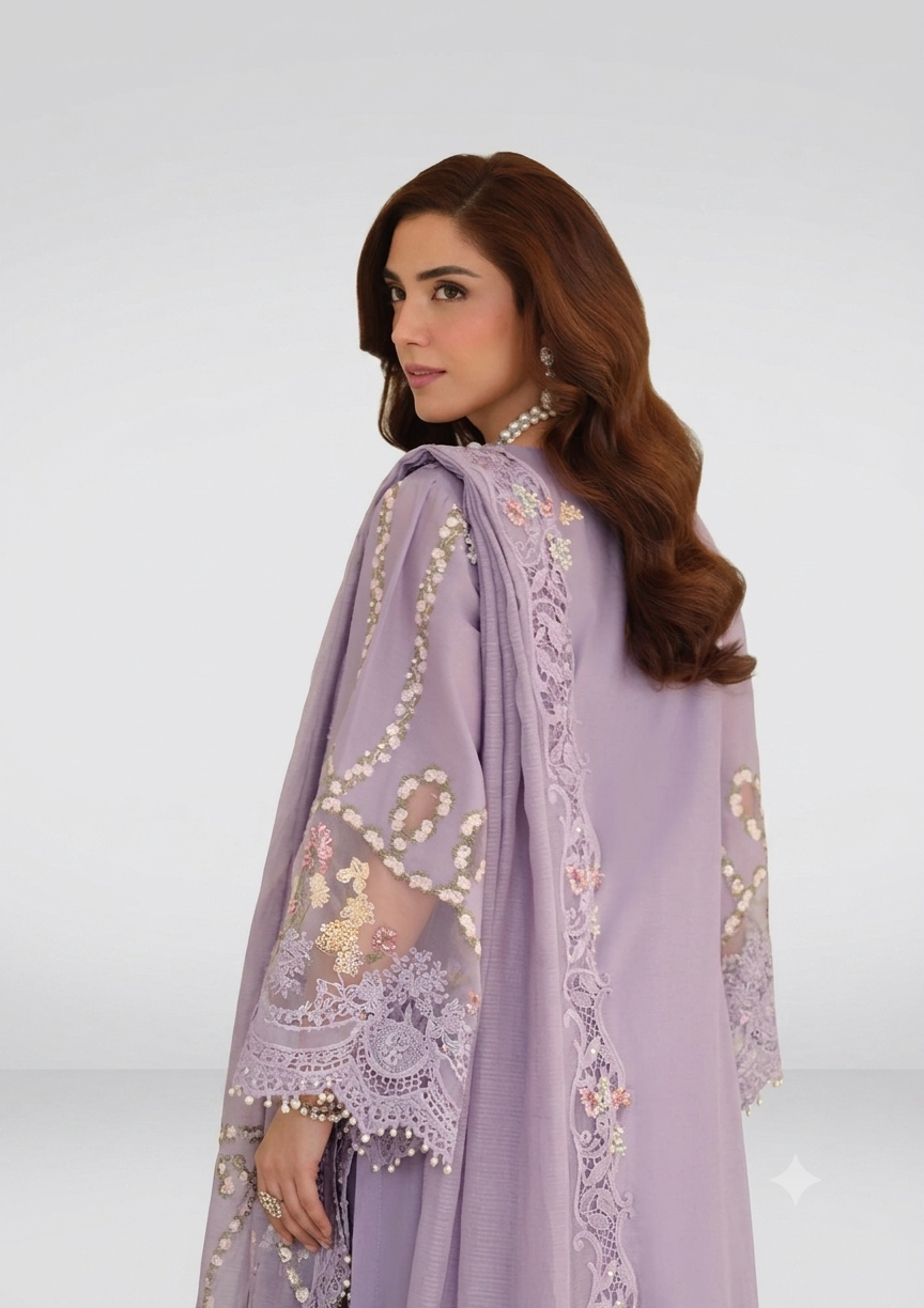 3PC EMBROIDERED SUIT - MB 184